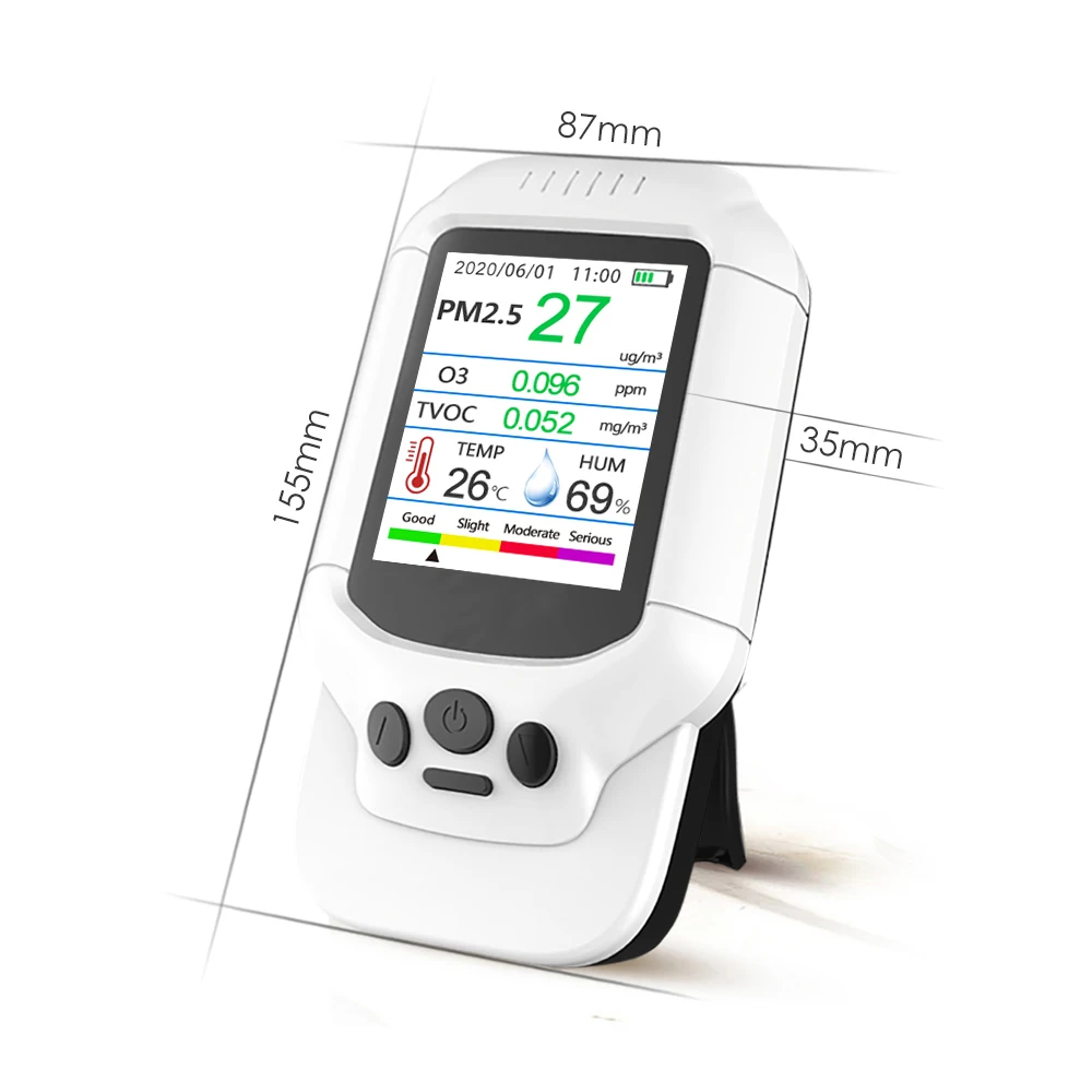 

Portable ozone meter O3 0-5ppm range quick sensing tester multi-gas monitor air quality detector TVOC PM2.5 analyzer sensor