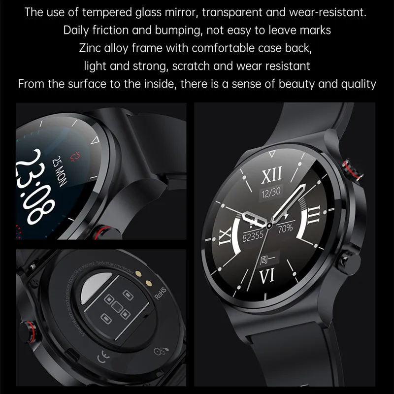 S2 Smart Watch Custom Dial Body Temperature Air Pump Bag Type True Blood Pressure Heart Rate Smartwatch For Men Women