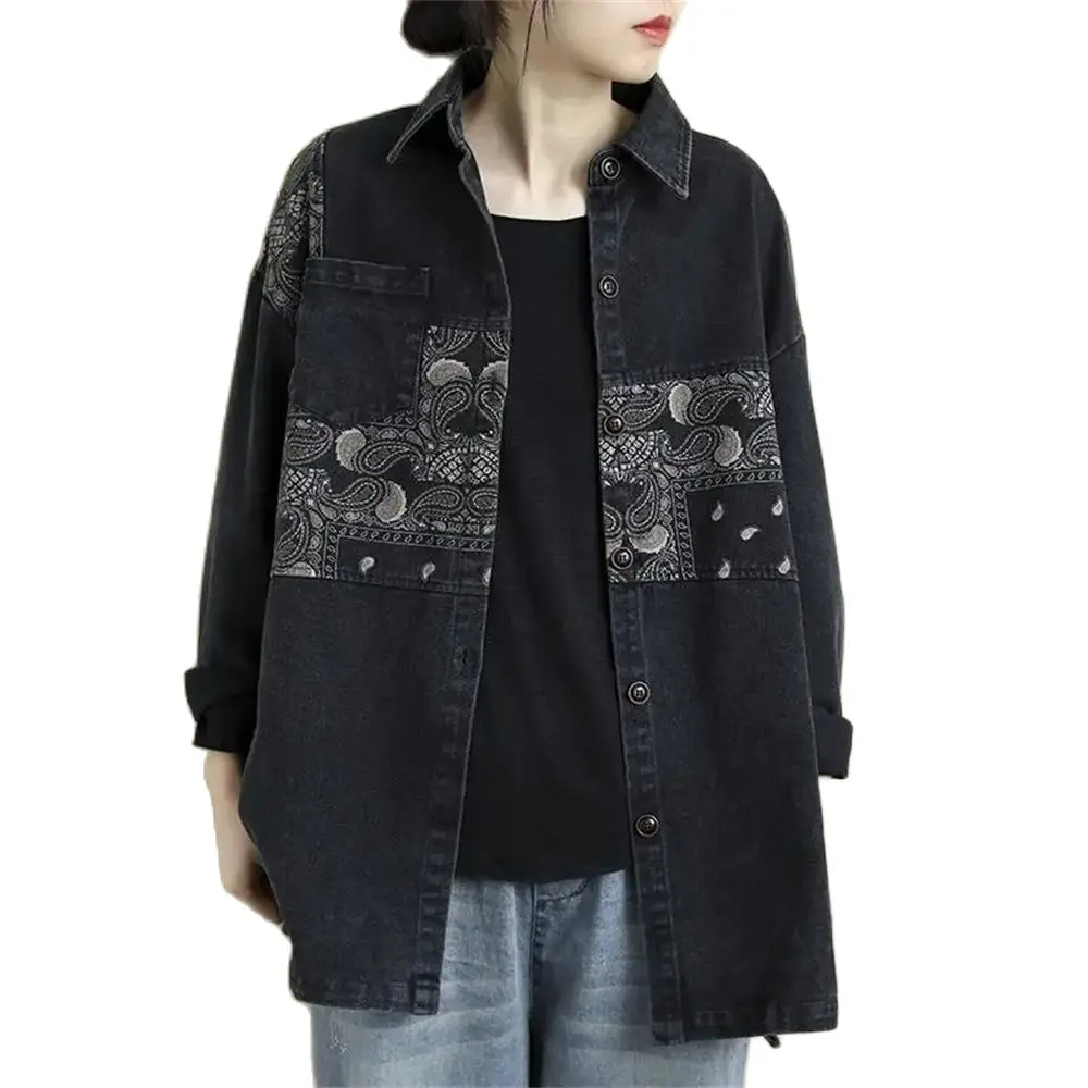 Новинка весна-осень 2023 свободная литературная рубашка в стиле ретро с длинными