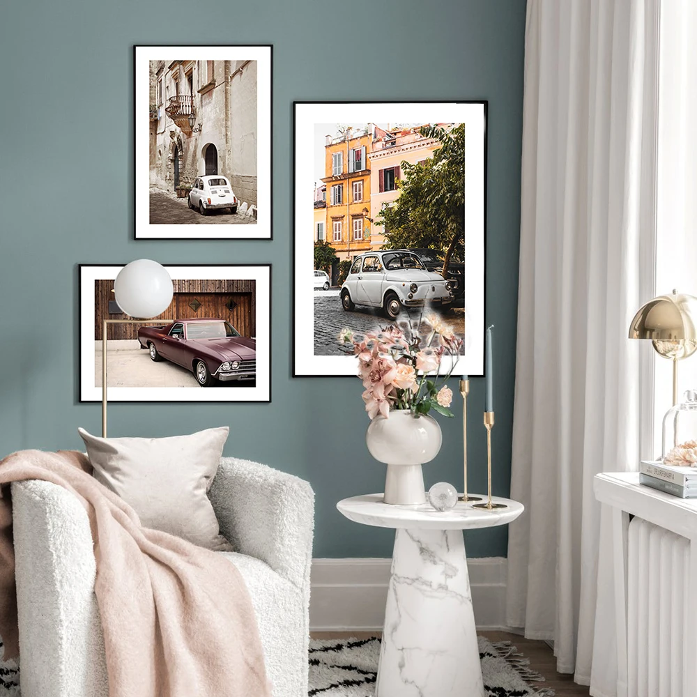 

European Streets Shopfront Vintage Photography Poster Retro Car Prints Provence Wall Art Canvas Painting Travel Gifts Home Decor