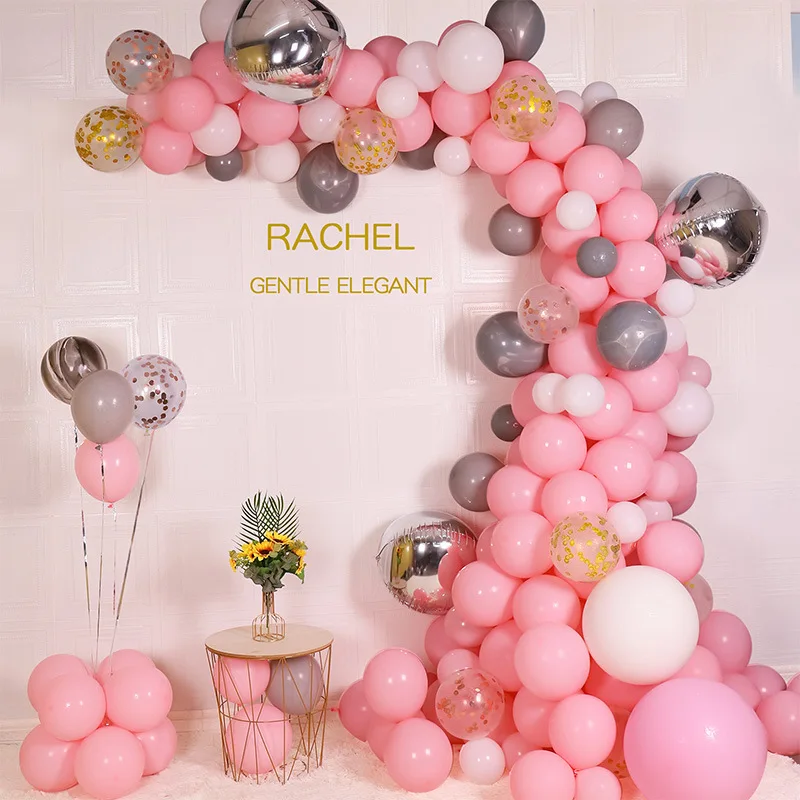 

Girly Peach Pink Theme Balloon Set Latex & Confetti Balloon Arch Birthday Party Decoration Confession Proposal Scene Arrangement