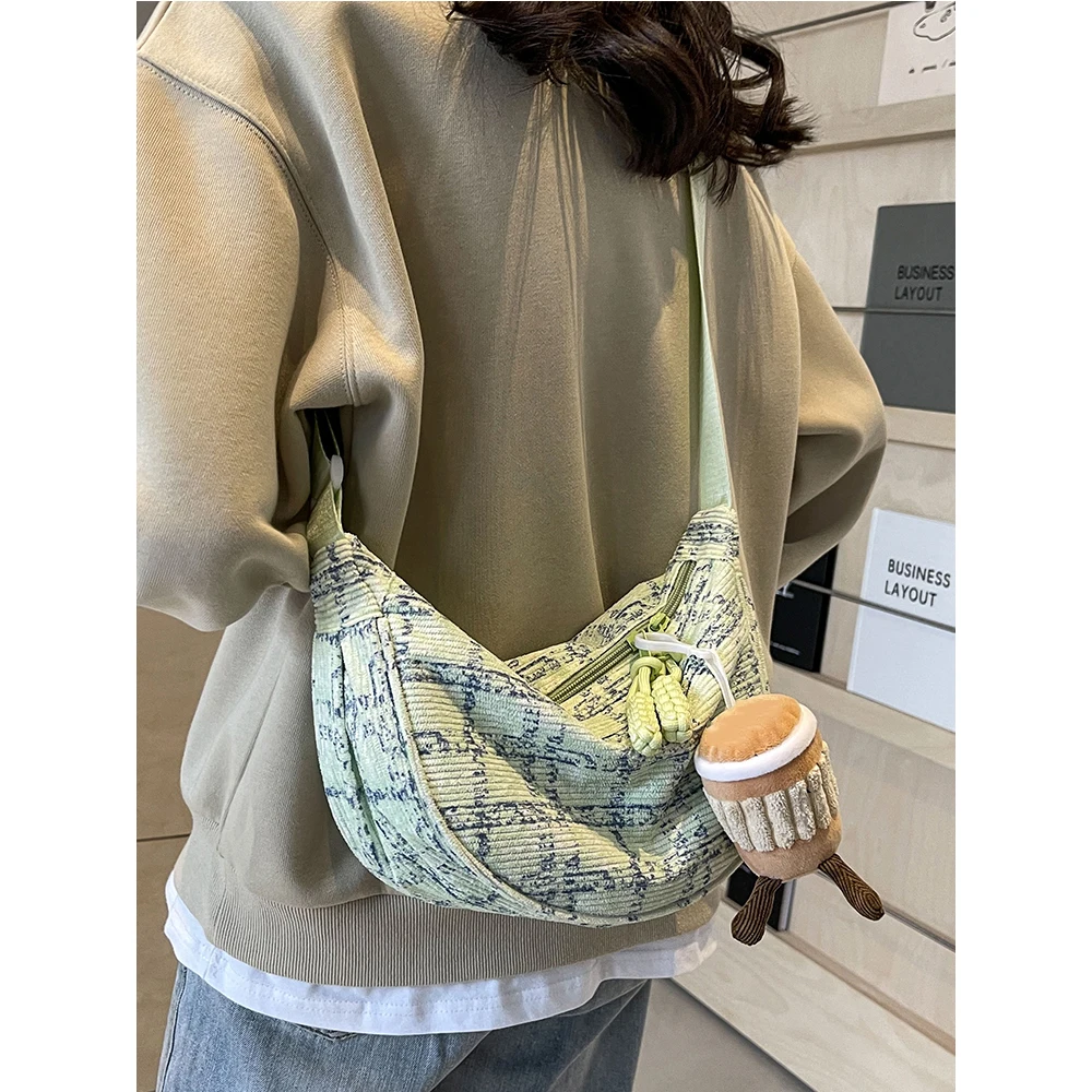 Женская нагрудная сумка в клетку с принтом мягкая вместительная Повседневная