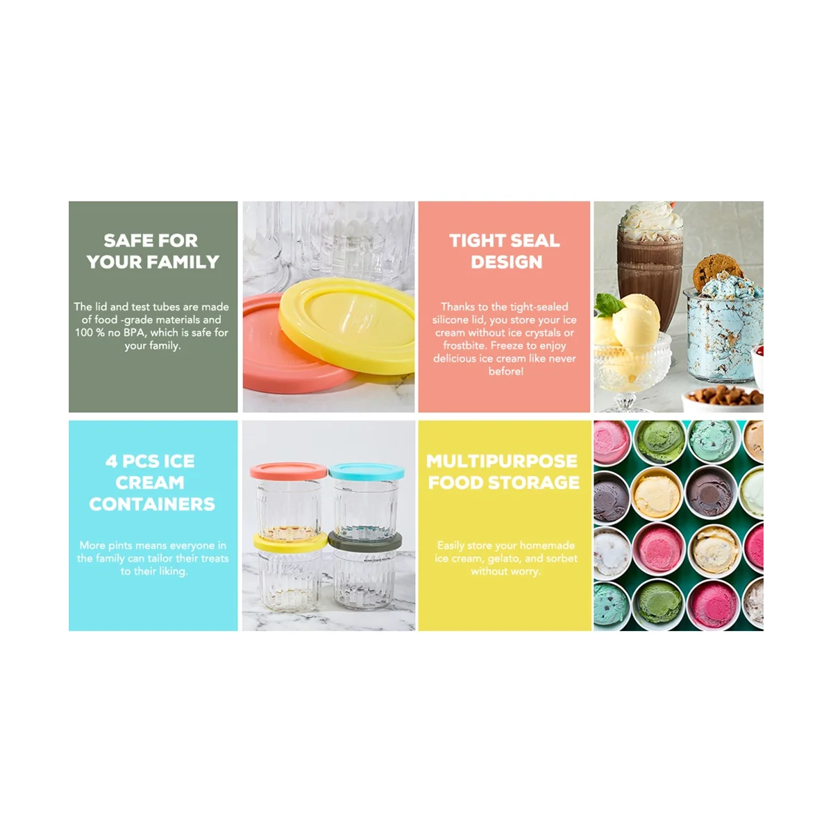 

Контейнеры и крышки для мороженого, чашки 16 унций, NC301, NC300, NC299AMZ