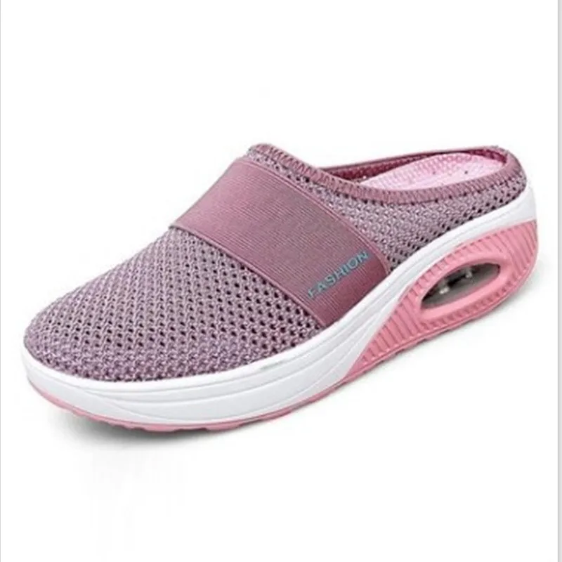 

Women Mesh Lightweight Shoes Woman Slippers Wedge Shoes Female Air Cushion Sandals Thick Bottem Casual Sneakers Plus Size 43