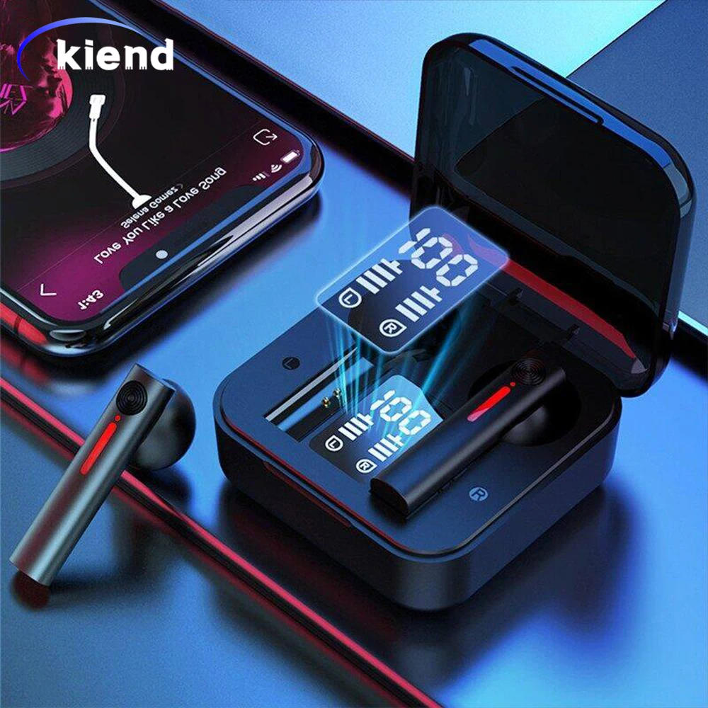 

Kiend TWS Wireless Earphone Stereo Bluetooth Earbuds In Ear Touch Control Digital Display Headset with Microphone Charging Case