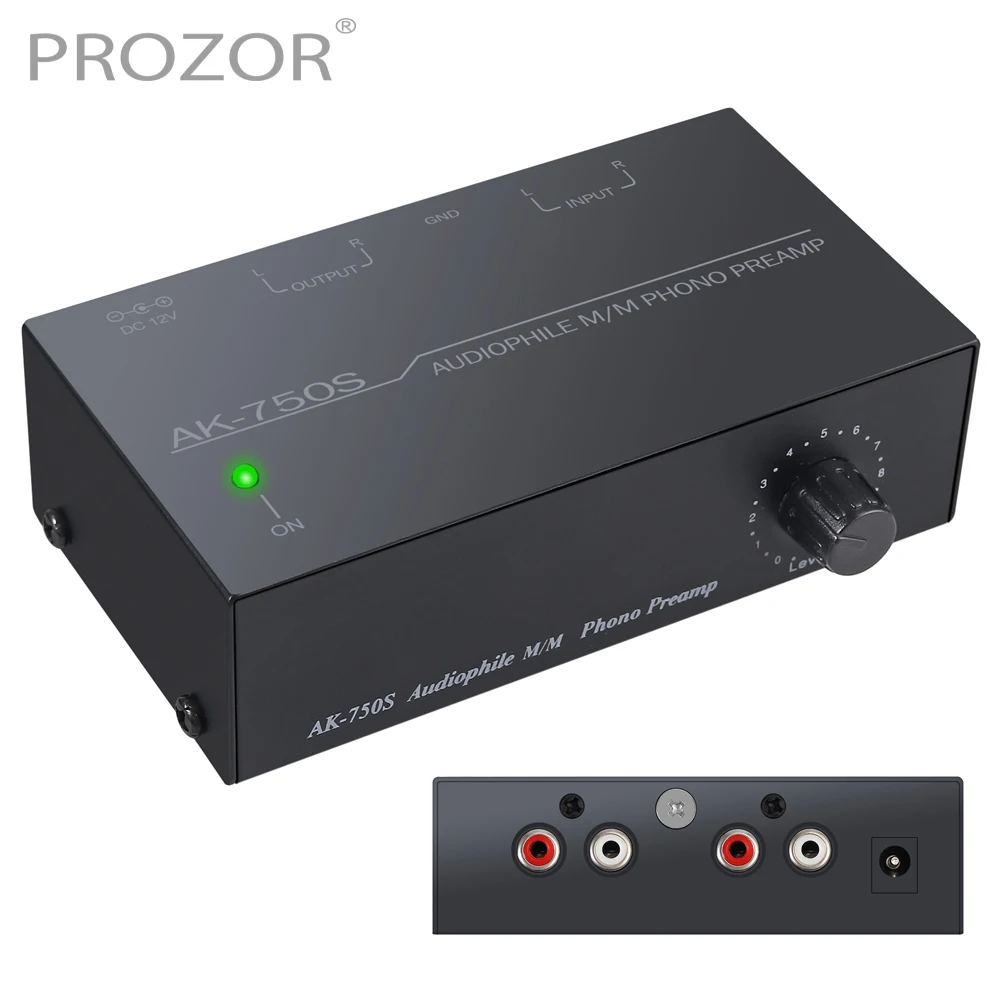 Продажа Предварительный усилитель PROZOR Phono аудиоусилитель M/M преусилитель Phono 2 RCA входной выходной порт с регулятором громкости адаптер питания ЕС