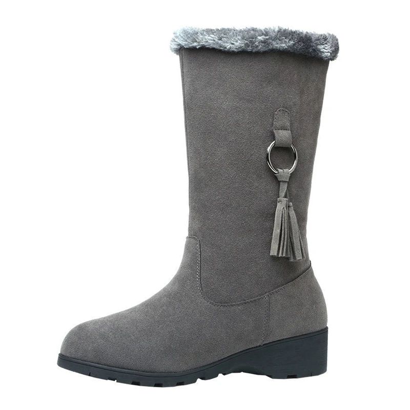 

Ботинки женские зимние с высоким берцем, однотонные бархатные ботинки из хлопка, модные теплые прогулочные ботинки на молнии, Нескользящие