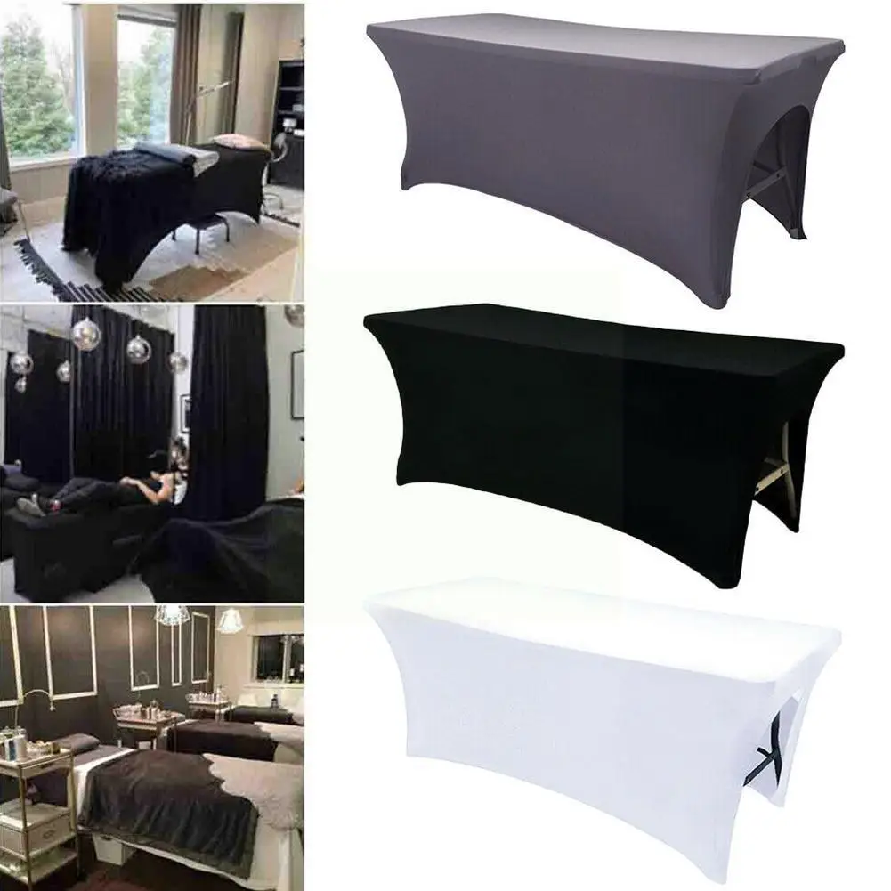 

Черная, серая, белая эластичная Банкетная скатерть для салона, фотомассажная Обложка, Фабричный стол для спа-процедур C4i3