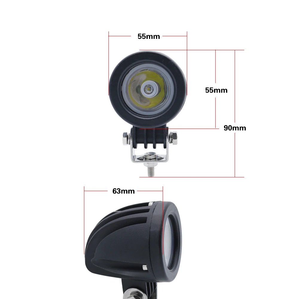Противотуманная фара 10 Вт круглая для авто/моторных автомобилей и