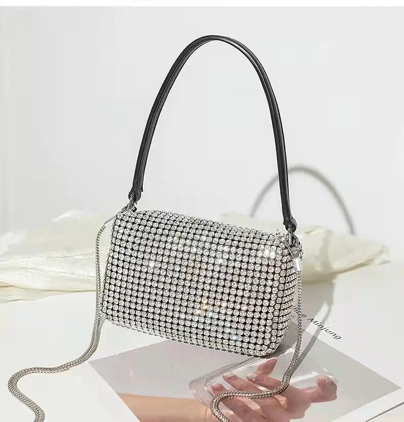 

ALEXANDER Women Diamond Hobo-bag for 2021 Female Clutch Design Brand Luxury Shoulder Bags Handbag Leather PU Shiny Hobo-bag
