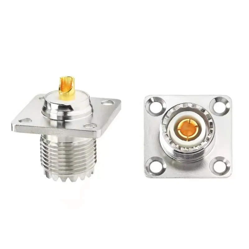 

SL16 UHF SO239 гнездовой разъем, твердый сердечник, 4 отверстия, фланцевый припой для панели, шасси, гнездо, монтажный коаксиальный адаптер
