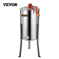 VEVOR 3 Frame Manual Honey Extractor Separator Honey Extractor Manual Centrifuge Equipment Drum with Adjustable Stands