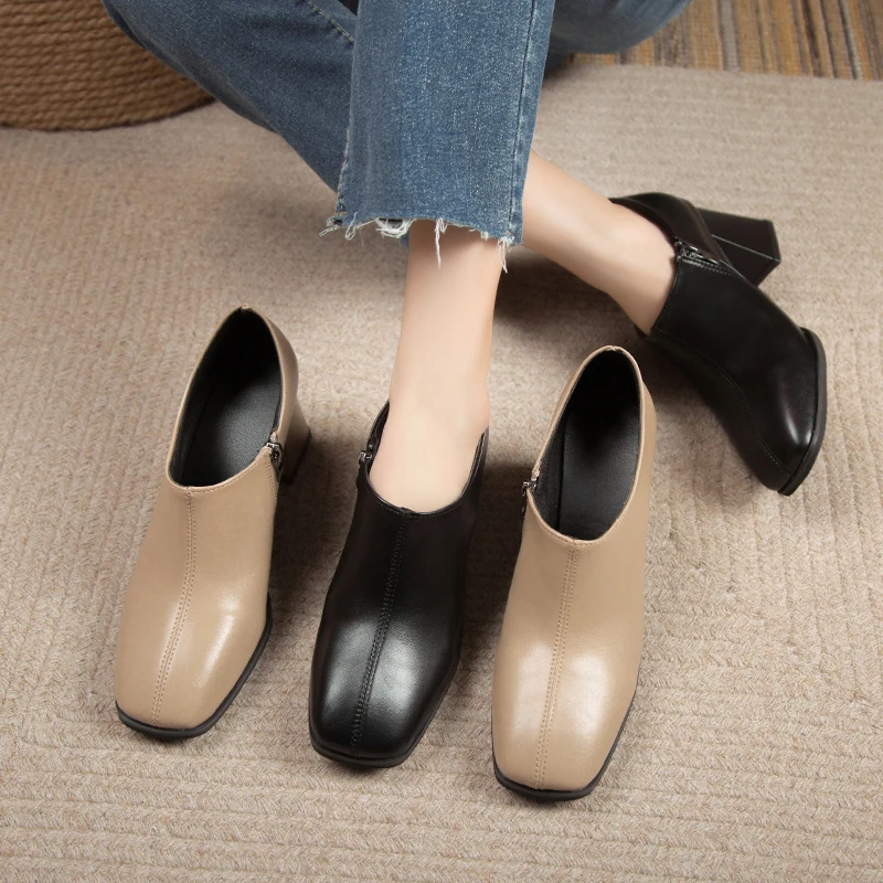 Fashion Woman Shoe 2023 Chunky Sandals Gold  Heels Slip On Basketball Platform Round Toe Burgundy Latest Block Lace-Up Leather