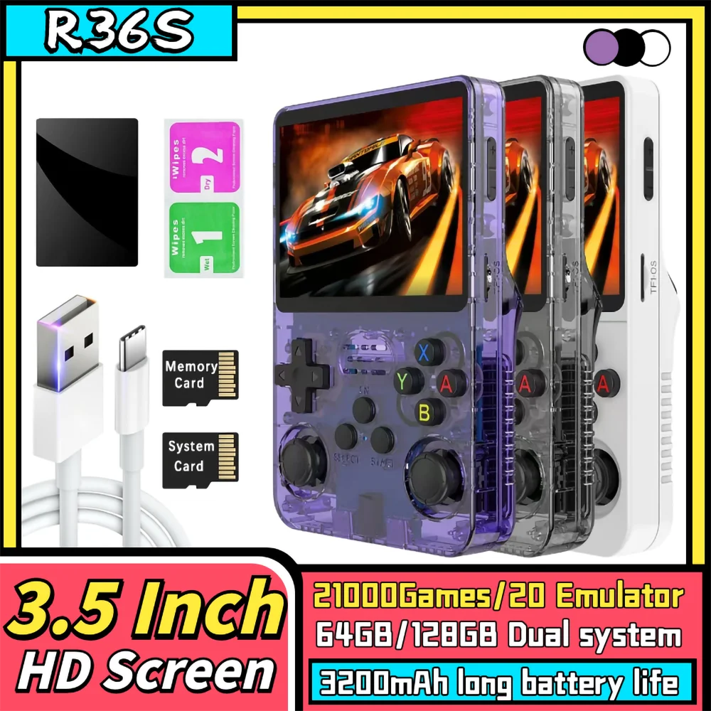 Портативная игровая консоль R36S 21000 игр 20 классических эмуляторов