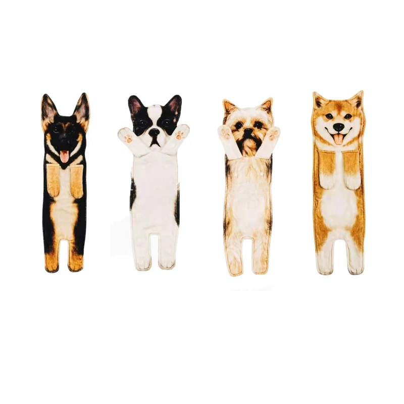 

Dog Pattern Hand Towels Puppy Bathroom Towel Ultra Soft Highly Absorbent Multipurpose for Hand, Face, Gym, Sports Home 40JA