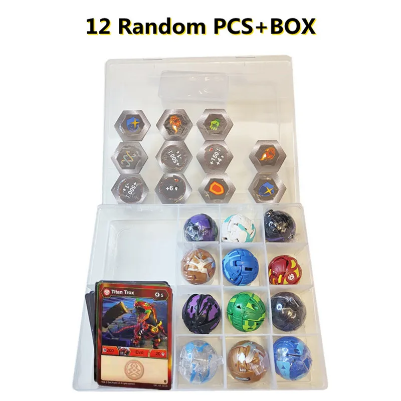 2/4/6/8/10/12PCS Flame Unicorn Bakuganes Transformations Beyblade Fusion with Monster Ball Gyro Athletics Collection Box Toys