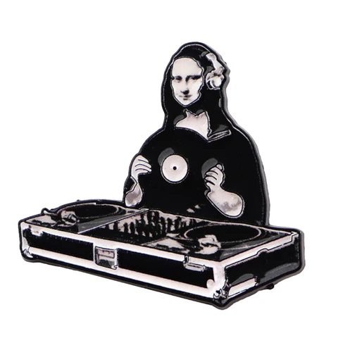 Эмалевые булавки с лисой, птицами и цветами