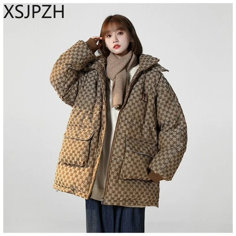 

Новинка 2023, женское хлопковое пальто, зимняя куртка, женские утепленные американские ретро парки, кофейная верхняя одежда, пальто для влюбленных, универсальное пальто Tideway