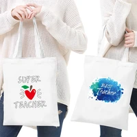 womens canvas shoulder bag reusable shopping bag organizer bags 2020 new casual handbags girls grocery toteteacher series