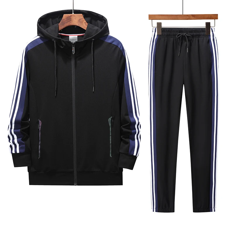 

Весенне-осенний мужской спортивный костюм большого размера с капюшоном