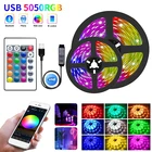 Светодиодная лента RGB 5050 для подсветки телевизора, USB, Bluetooth, 5 м