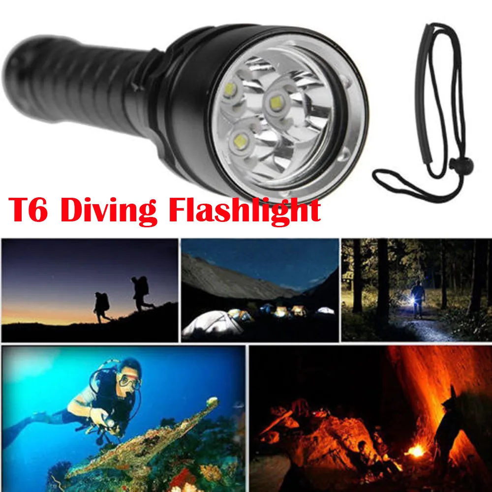 

Small Flashlights Powerful Torch Underwater Waterproof XML Lamp T6 LED Diving Flashlight Flashlight Hiking Headlamp for Men