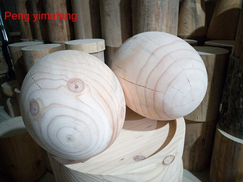 

Nordic simple art solid wood log giant egg round pier creative decoration Hotel exhibition hall designer personalized decoration