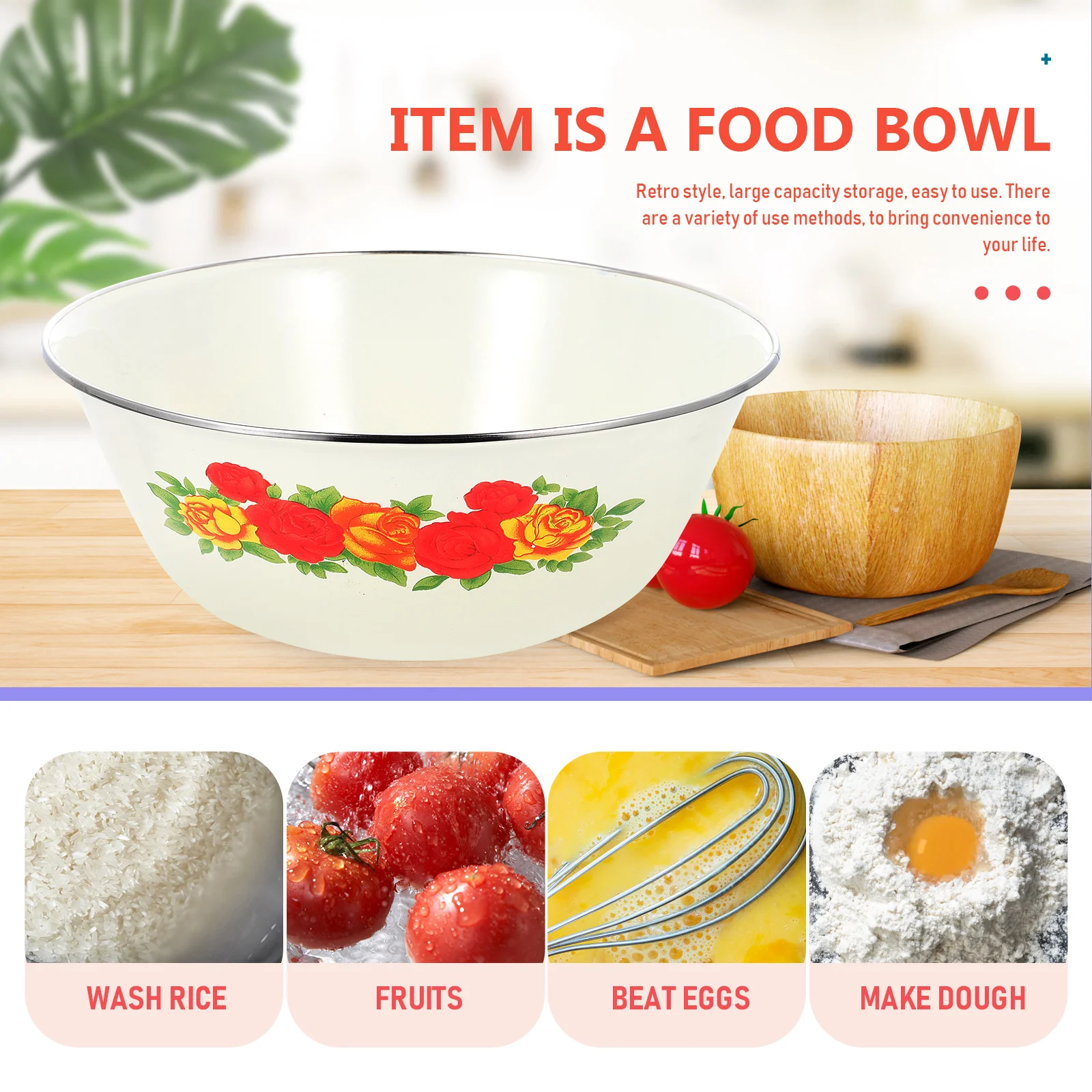 Чаша с эмалью чаша раковина суп винтажная эмалированная посуда смеситель для