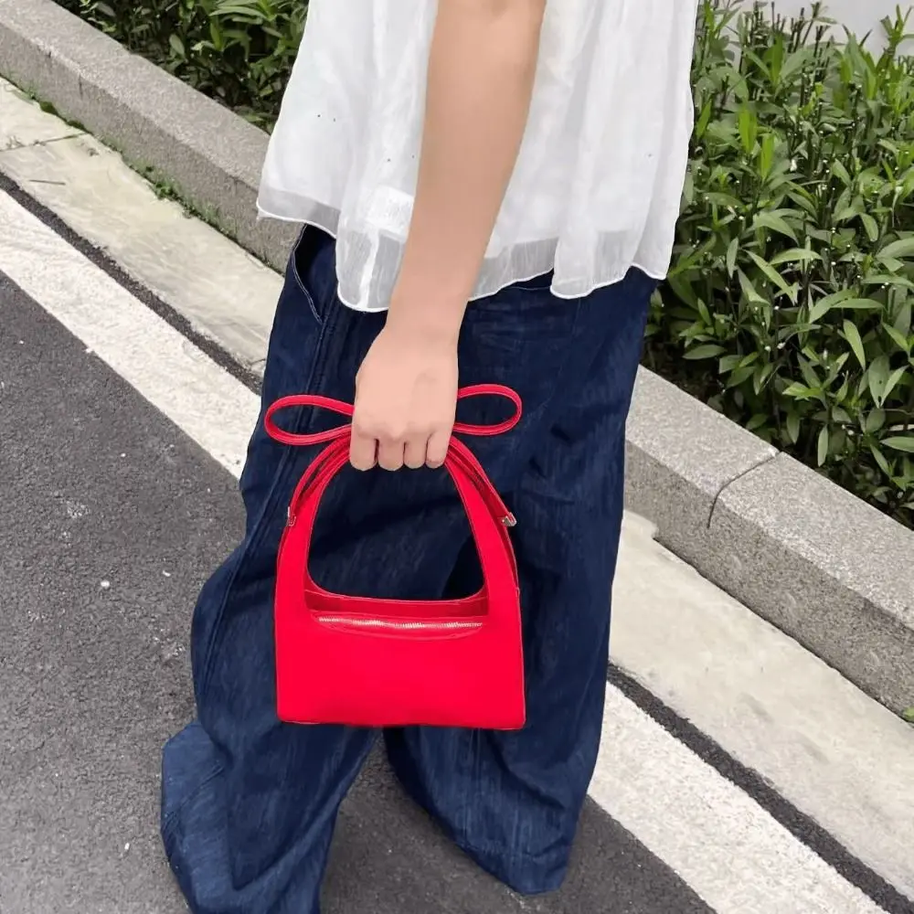 Модная сумка с бантом прямоугольная сумка-клатч в балетном стиле красные