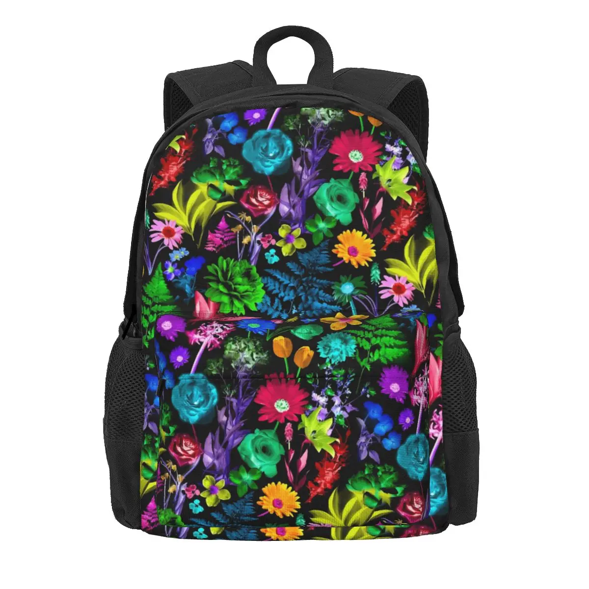 

Colorful Floral Print Backpack Glowing Garden Travel Backpacks Female Custom Lightweight School Bags Casual Rucksack