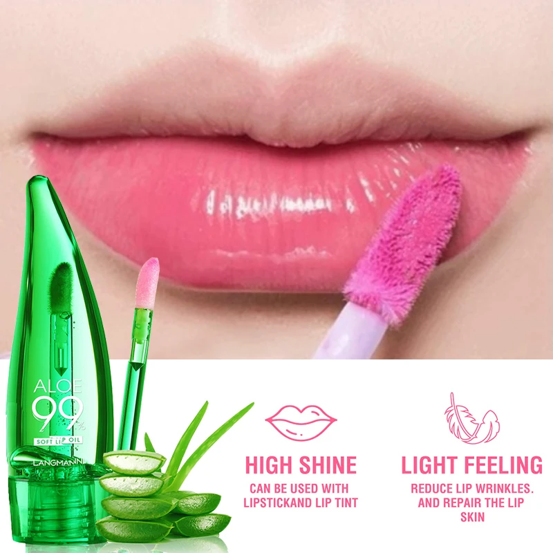 

Waterproof Color Changing Lip Gloss Long Lasting Not Easy To Fade Aloe Vera Lipstick Moisturizing Color Nourishing Lip Balm 1PCS