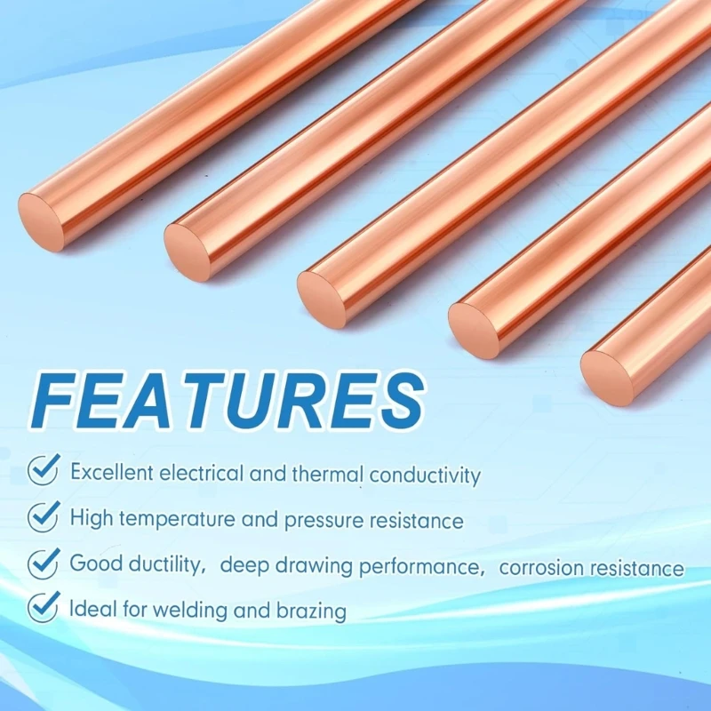 Медный круглый стержень длиной 3 94 дюйма твердый медный металлический для