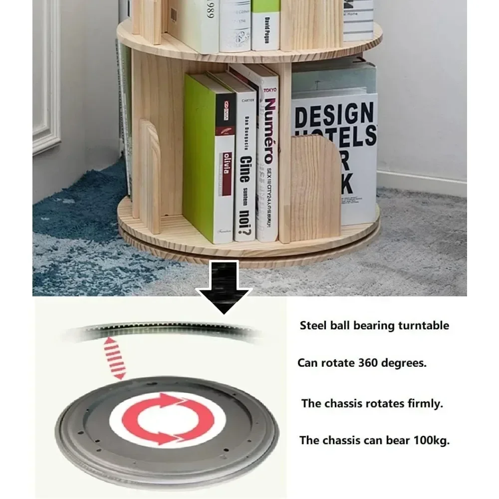 Вращающаяся книжная полка дисплей 360 дюйма 4 искусственных шкафа стеллаж для