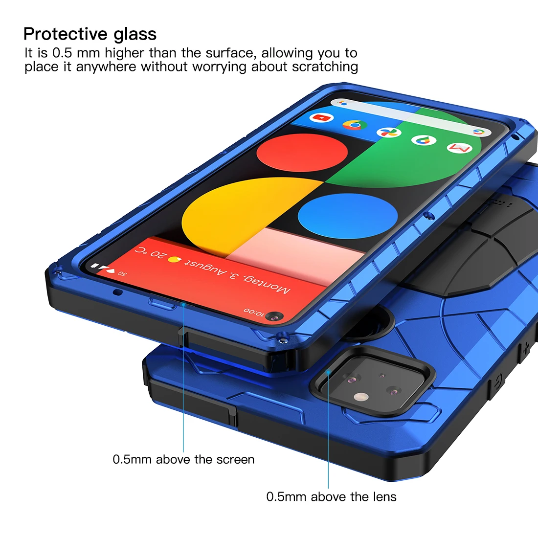 Imatch Phone Cases For Google Pixel 6A 5A 7 6 Pro Hard Aluminum Metal Heavy Duty Protection Fashion Cover Case With Shockproof