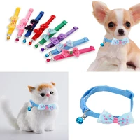 1pc fashion cute kitten new adjustable bowknot nylon dog cat pet collar bow tie bell puppy candy color necktie