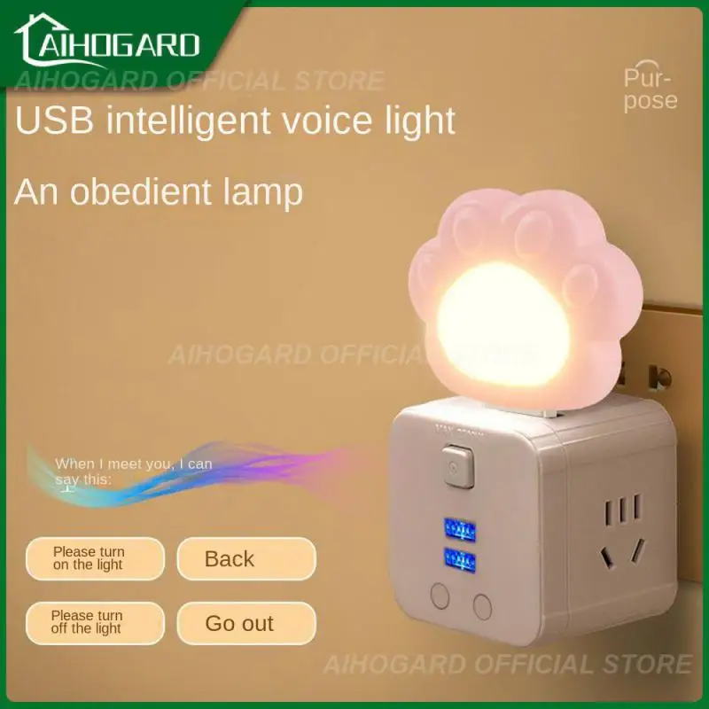 

Intelligent Led Reading Light Brightness Atmosphere Lights Eye Protection Voice Control Bedroom Decor Bedside Lamp Usb Plug Lamp