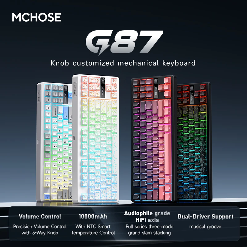 MCHOSE G87 беспроводная механическая клавиатура 87 клавиш