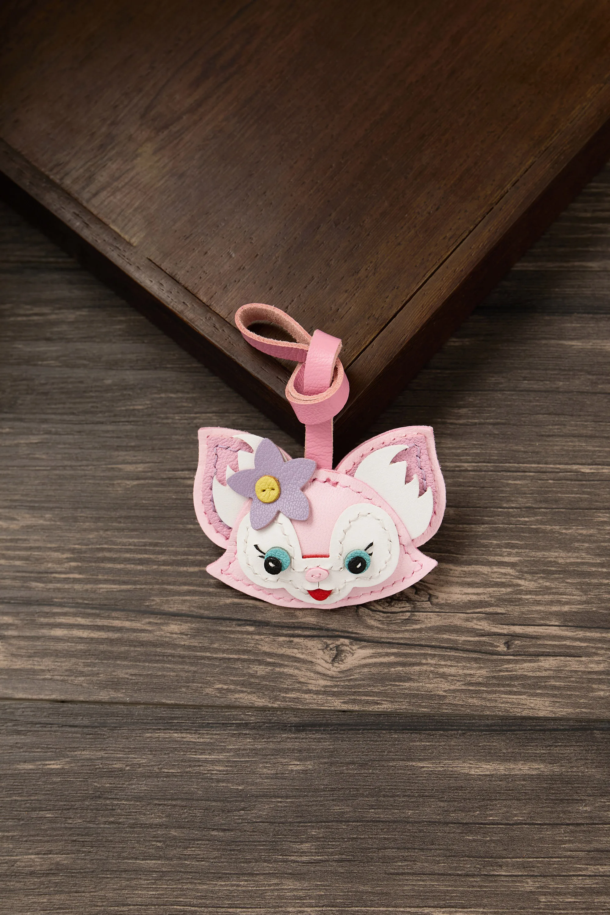 Ручная работа из натуральной кожи розовая милая сумка с лисой подвеска для