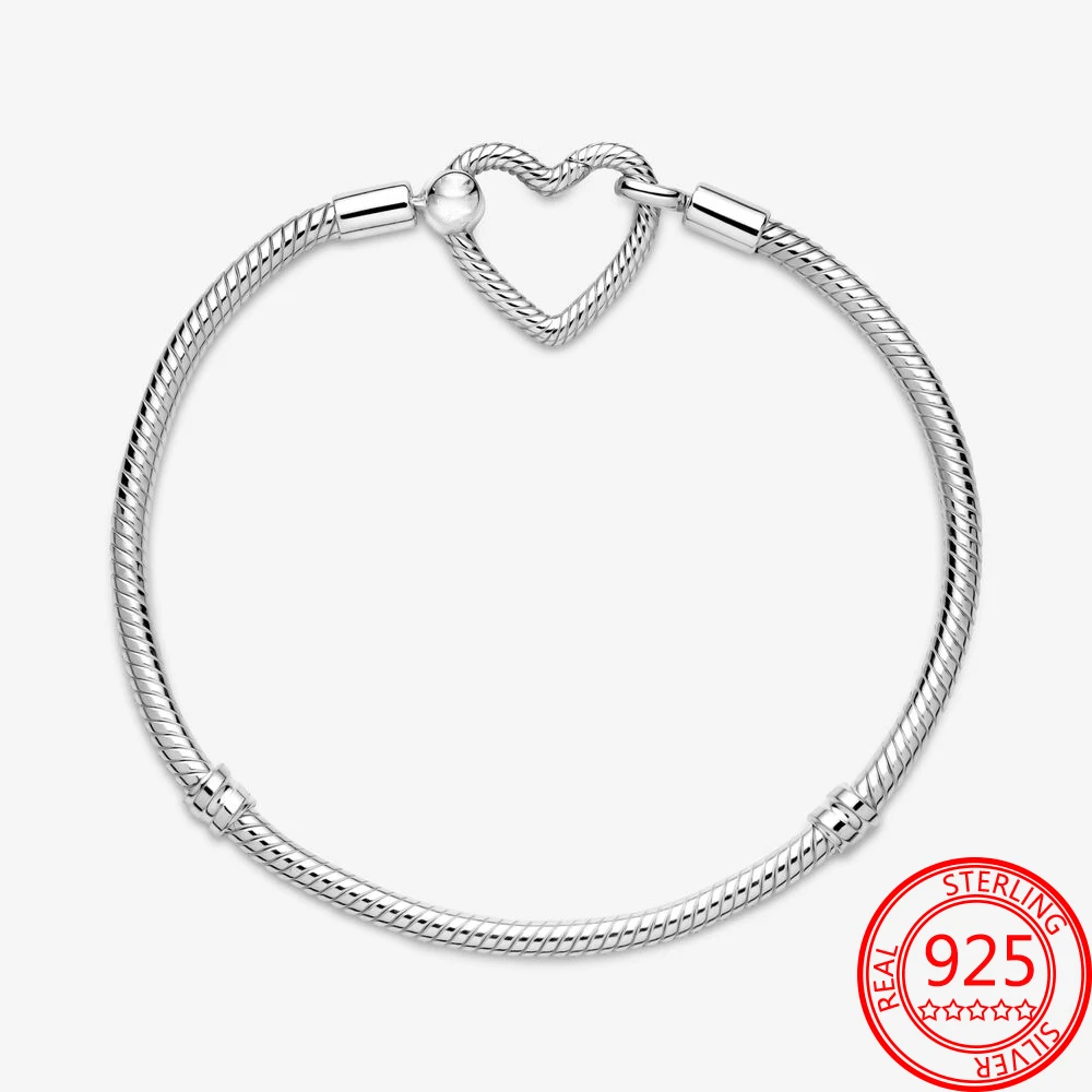 Классический браслет-цепочка с застежкой в виде сердца 2021 | Украшения и