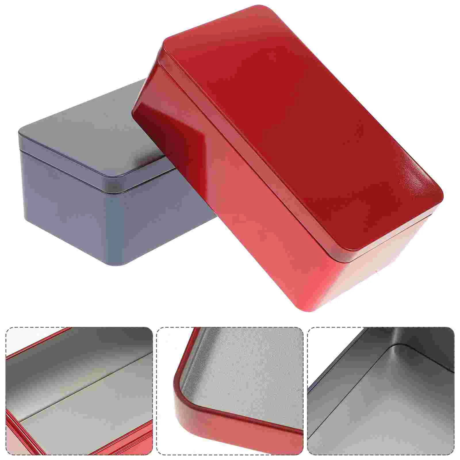 

2 Pcs Storage Box Tea Leaf Container Home Organizer Candy Gifts Decorate Holder Candies Iron Christmas