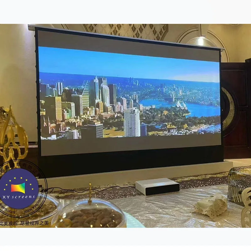 Ультракороткий экран для проектора 4K ALR Grey Canvas 100 дюймов Электрический Напольный