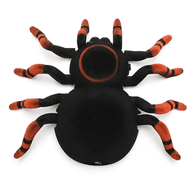 

Rc Spider Electronic Pet Remote Control Simulation Tarantula Eyes Shine Smart Black Spider Toys For Children Kids Toys