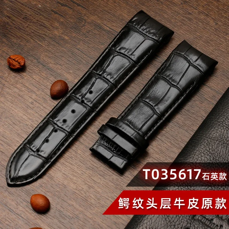 

Genuine Leather Watch Strap for Tissot CouturierT035407 617A/627 Arc Cowhide Watch Band 22 23 24mm