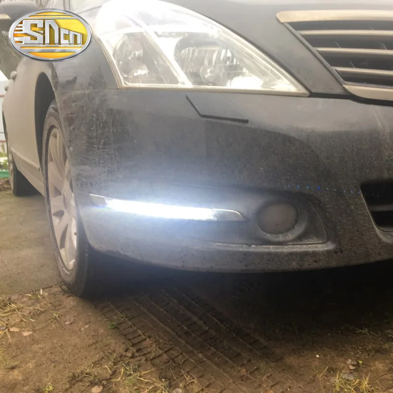 

Дневные ходовые огни SNCN для Nissan Teana J32 2008-2013, 2 шт., автомобильные аксессуары, водонепроницаемые, 12 В, DRL, противотуманные фары, украшение