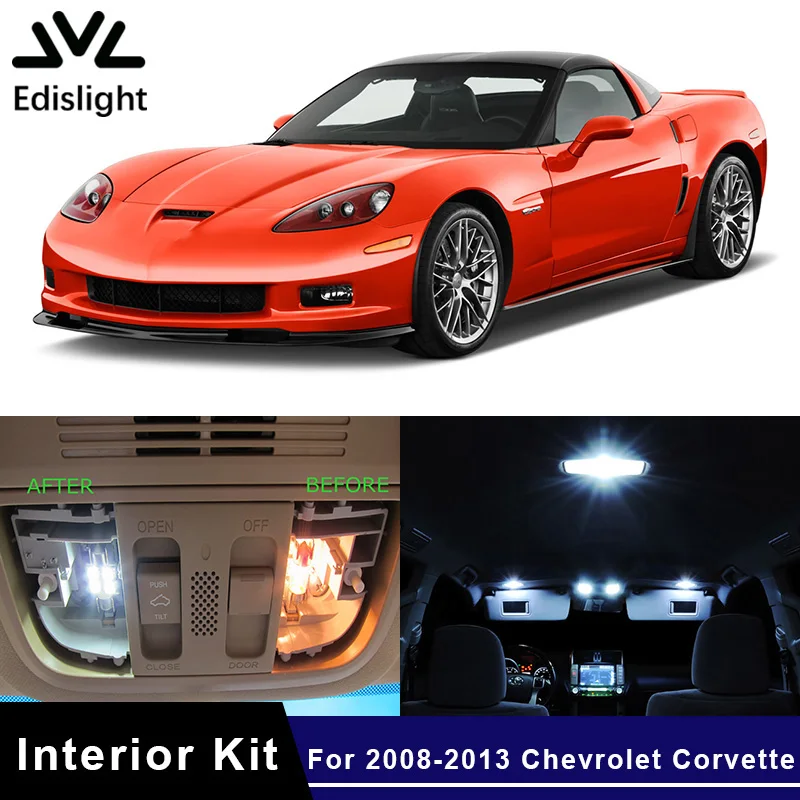 

14 шт., автомобильные лампы для Chevrolet Corvette 2008-2013