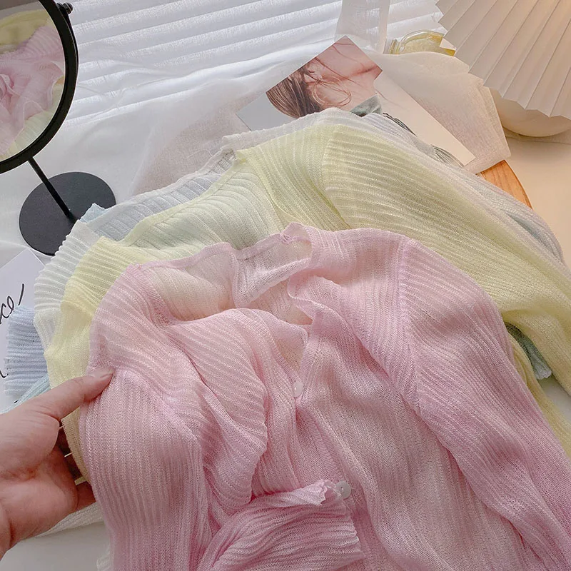 Женская тонкая шаль с длинным рукавом и V-образным вырезом