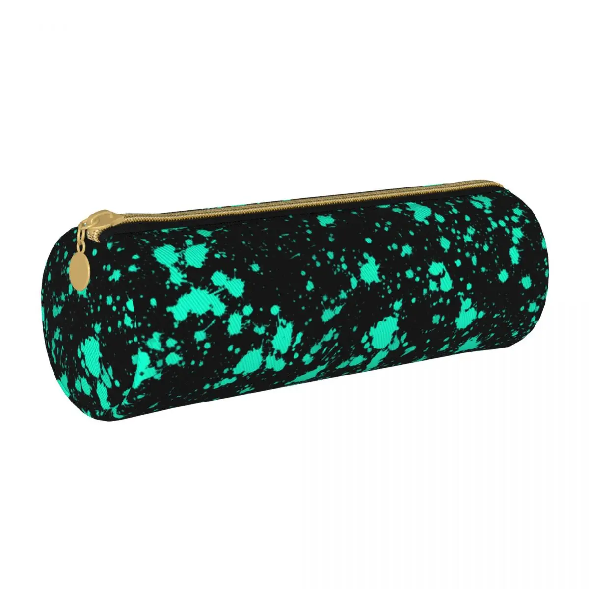 

Мятный рисунок брызг круглый чехол для карандашей художественный брызг для детей канцелярские принадлежности кожаный пенал милый органай...