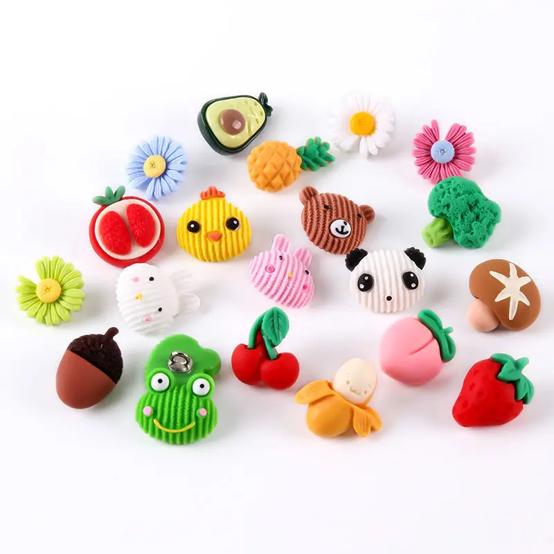 

5pcs/lot Cute Animals Buttons for DIY Baby Kids Clothing Resin Flower Heart Shank Button Sewing Accessories