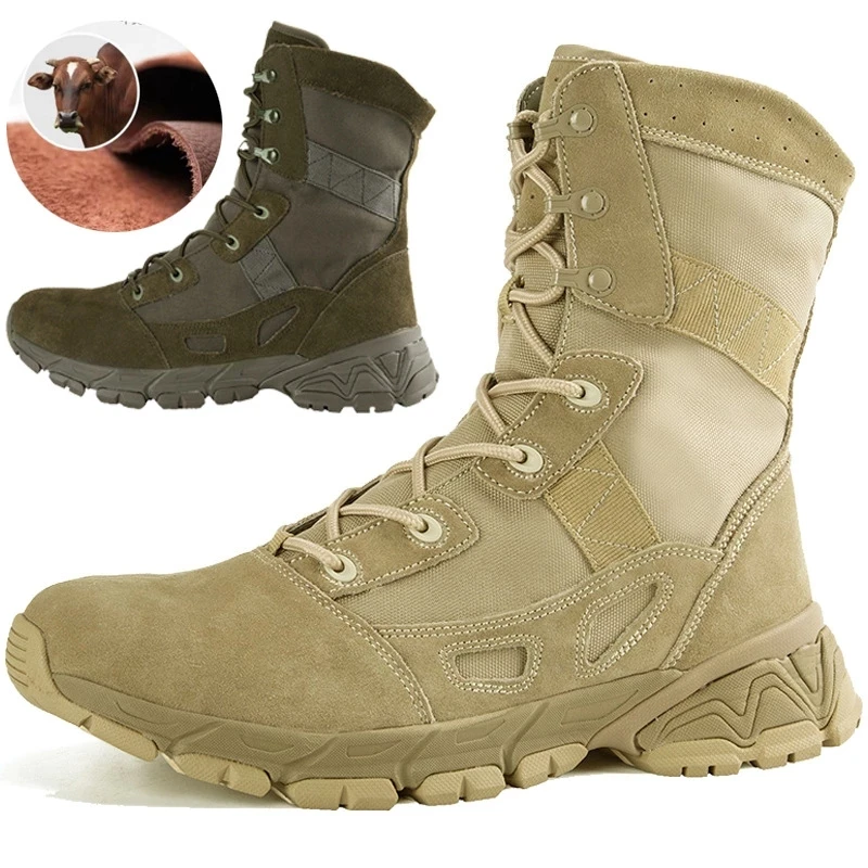 Professional Military Boots Ultralight Men's Desert Tactical Boots High-Top Outdoor Combat Commuter Mountaineering Hiking Shoesc