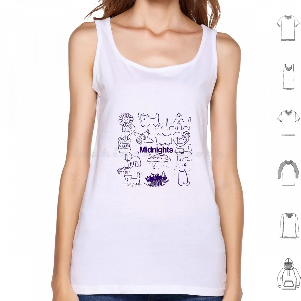 

Midnights Cats Tank Tops Vest Sleeveless Ts Swiftie Midnights Swift